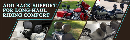 Encosto Ajustável para Piloto de Moto, Kit de Montagem Plug-In para Harley Touring CVO Electra Street Glide Road King 09-25