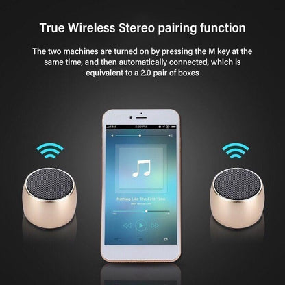 1PC Mini Wireless Bluetooth Speaker Portable Metal Wireless Loudspeaker Mobile Phone Computer Music Player