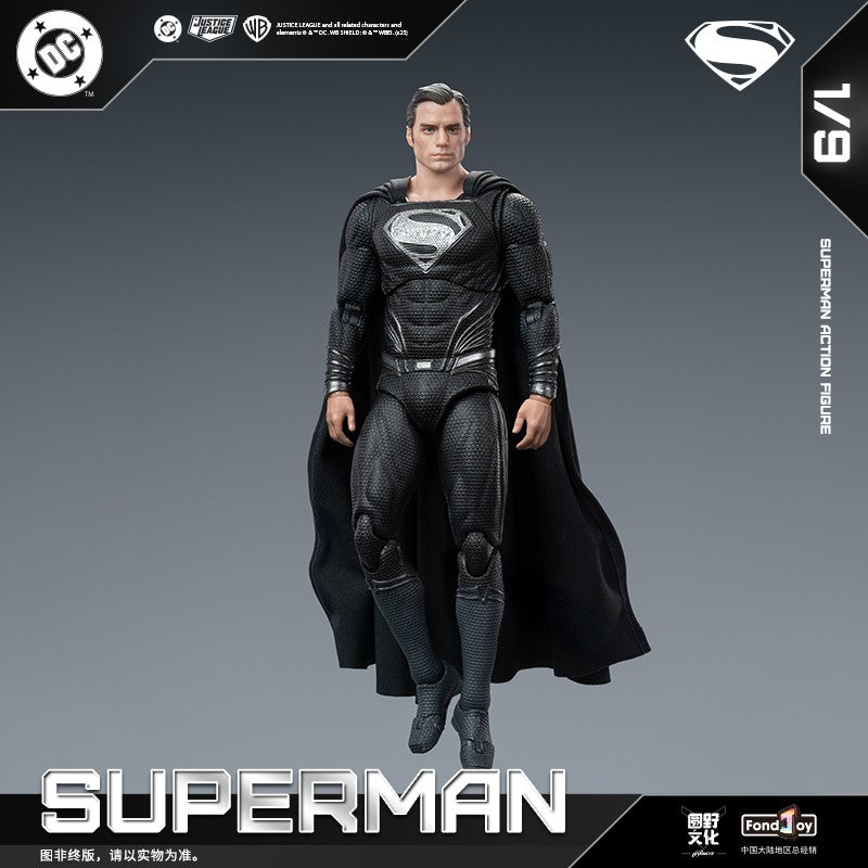 Original Fondjoy Black Superman 2.0 Figure Dc Zack Snyder'S Justice League Figures 1/9 Super Man Pvc Model Doll Joint Movable