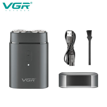 VGR Convenient Home Shaver Stainless Steel Double Blade Men's Shaver Intelligent Digital Display Washable Mini Shaver V-341