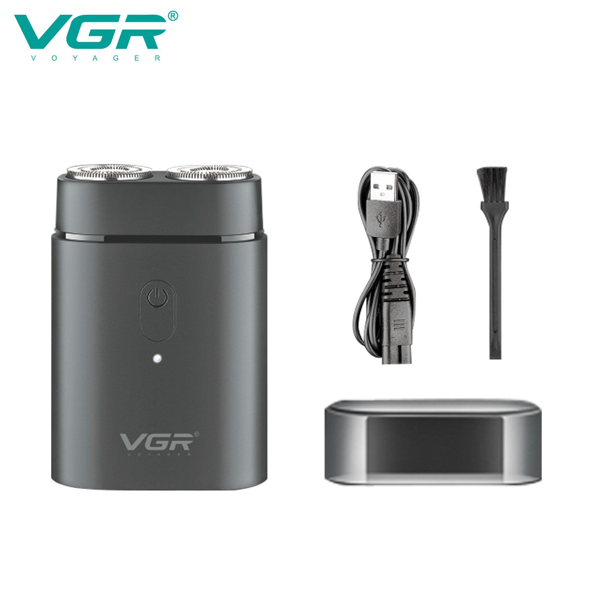 VGR Convenient Home Shaver Stainless Steel Double Blade Men's Shaver Intelligent Digital Display Washable Mini Shaver V-341