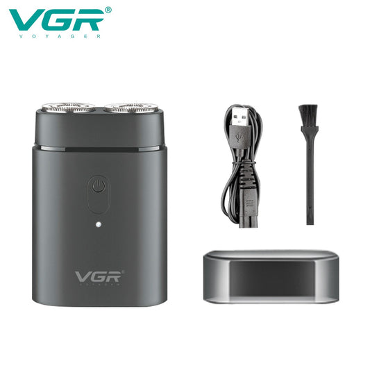 VGR Convenient Home Shaver Stainless Steel Double Blade Men's Shaver Intelligent Digital Display Washable Mini Shaver V-341