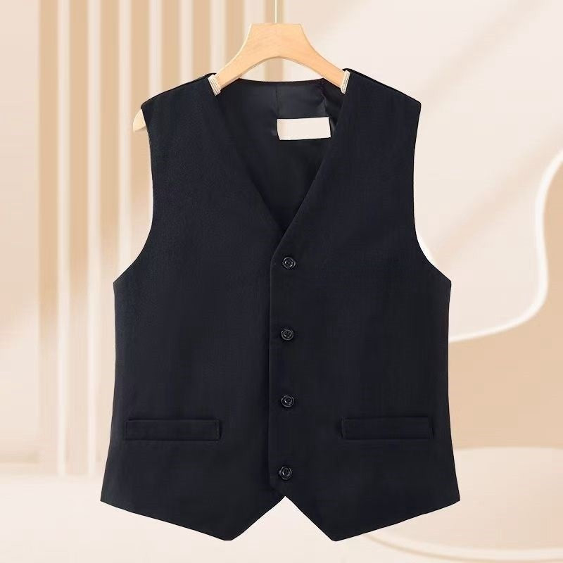 New Casual Chic In Office Lady's Plus Size Waistcoat Matching Elegant Lady's Vest V-Neck Sleeveless Tank Top Loose Coat Jacket
