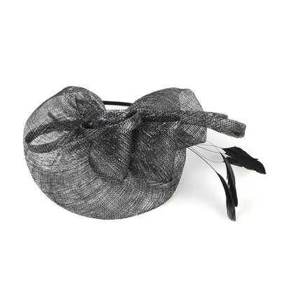 Chapéu Fascinator Feminino Pillbox Kentucky com Pena Derby Sinamay Fascinator Tiara Chapéu Fascinator para Chá para Coquetel
