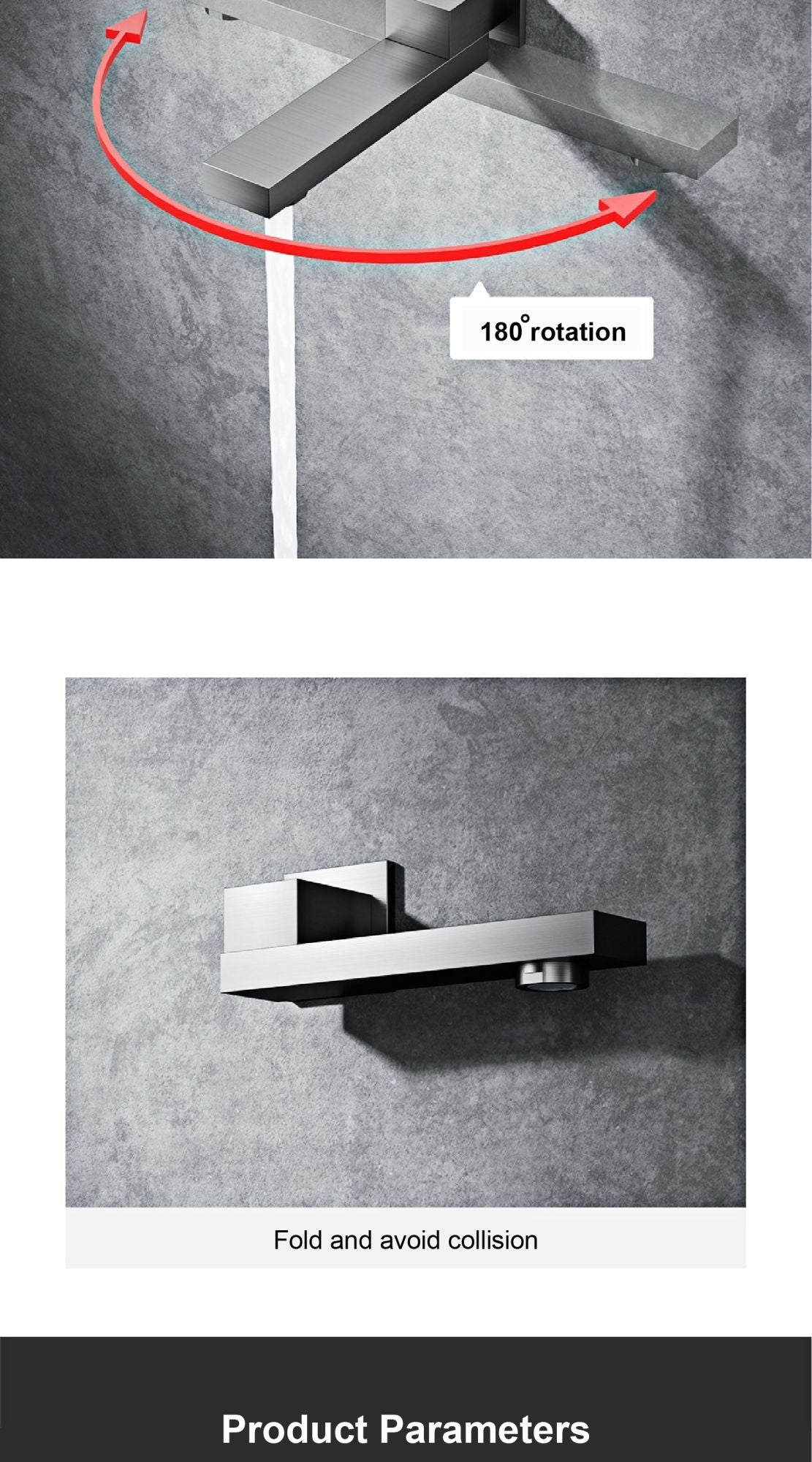 Luxury gun gray brass thermostatic shower system wall mounted LED digital display hot and cold water bathroom embedded faucet