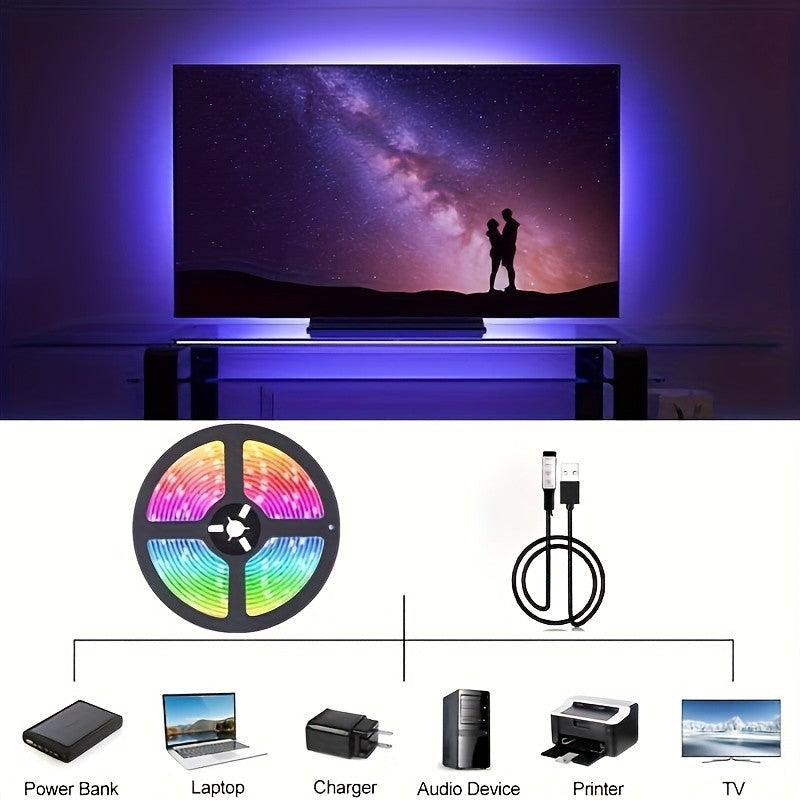USB LED Strip Light APP Control IR Bluetooth Tape RGB IR Bedroom Living Room Self-adhesive TV Backlight Remote Lamp Diode Lights
