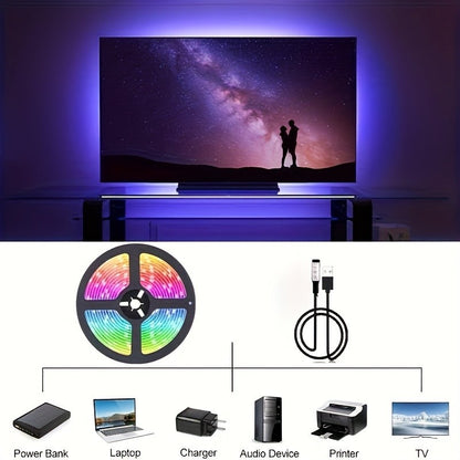 USB LED Strip Light APP Control IR Bluetooth Tape RGB IR Bedroom Living Room Self-adhesive TV Backlight Remote Lamp Diode Lights