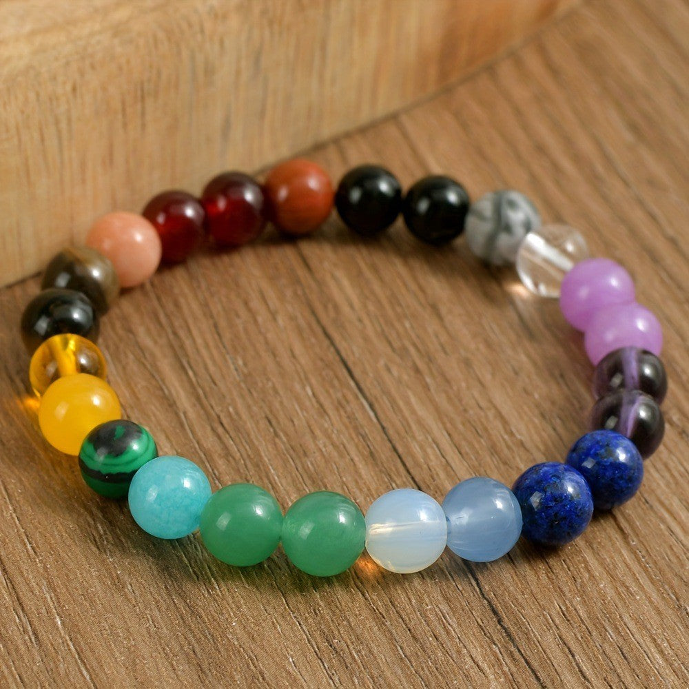 Pulseira de Contas de Pedra Natural Simbólica Feminina Masculina Alívio da Ansiedade Proteção Dinheiro Espiritual Joia do Amor-Próprio