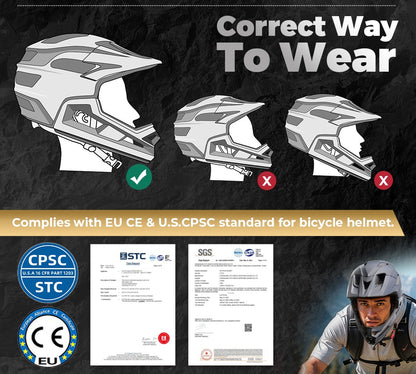 Capacete de Ciclismo Adulto Destacável VICTGOAL para Homens Proteção de Cabeça de Motocicleta Bicicleta de Montanha Off-road MBX BMX Segurança