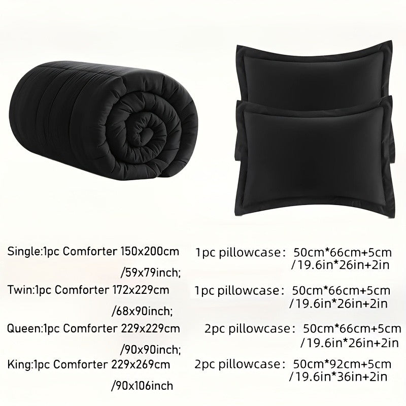 Full Size Bed Comforter Set Soft Breathable All Seasons Bedding with 2/3 pcs,1 Comforter And 1/2 Pillow Shams Machine Washable