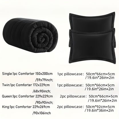 Full Size Bed Comforter Set Soft Breathable All Seasons Bedding with 2/3 pcs,1 Comforter And 1/2 Pillow Shams Machine Washable