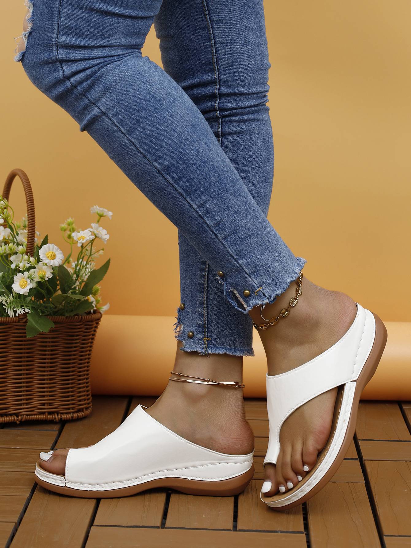 Women Sandals Summer Outdoor Leisure Comfy Wedge Sandals Ladies Slip on Orthopedic Bunion Corrector Slippers Sandalias De Mujer