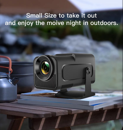 Projetor inteligente HY320 LYNCAST WiFi duplo 6 400 ANSI BT5.0 correção automática 1920 1080P Full HD 4K vídeo doméstico ao ar livre mini projetor