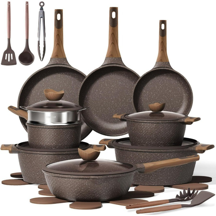 26PCS Pots and Pans Set Non Stick, Cookware Set Pots and Pans Induction Cook Ware, Nonstick Kitchen Cooking, PFOA Free