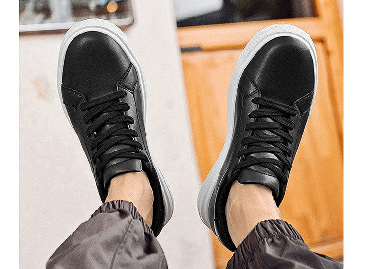 Heightening Casual Shoes Fashion PU Leather Elevator Shoes for Men 6cm 8cm 10cm Invisible Height Increase White Sneakers Cortex