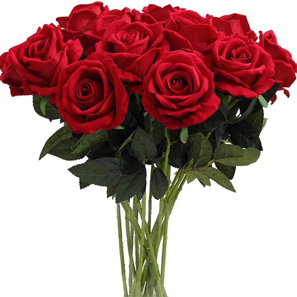 1/3/5/10/20pcs Roses Artificial Flowers Rose Flower Branch Artificial Red Roses Realistic Fake Rose for Wedding Home Decor