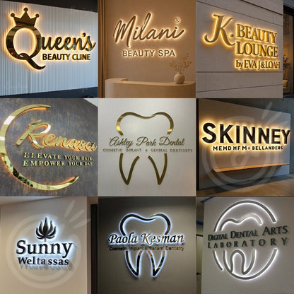 Custom Business Sign Large Illuminated Logo Metal 3D LED Letter Durable LED Backlit Signage Name Outdoor Shop Door Head