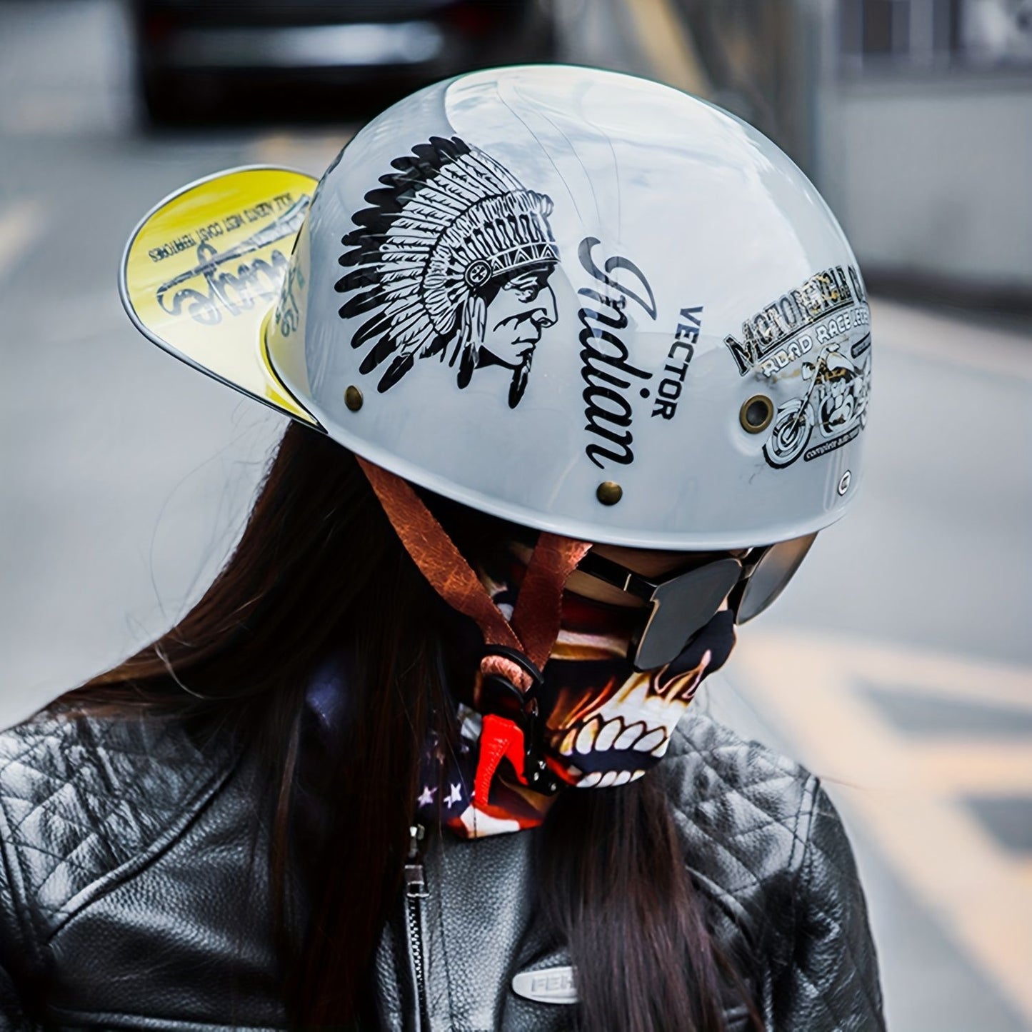 Capacete de beisebol Moto Retro Capacete de motocicleta Capacete de scooter Masculino e feminino Capacete de meio capacete de moda ao ar livre