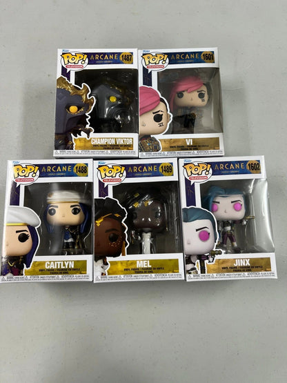 FUNKO POP Jinx Vi Caitlyn Mel Viktor Anime Figure Arcane? League of Legends Edição Limitada Boneco de Vinil Coleção Decoração Brinquedo