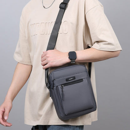 Men's Multifunctional Shoulder Bag Water-Resistant Briefcase Durable Oxford Cloth Business Tote with Multiple Compartments