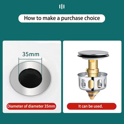 Basin Drains Universal Metal Filter Valve Pop-up Drainer Waste Stopper Bathtub Strainer Plug Hair Catchers Bathroom Accessories