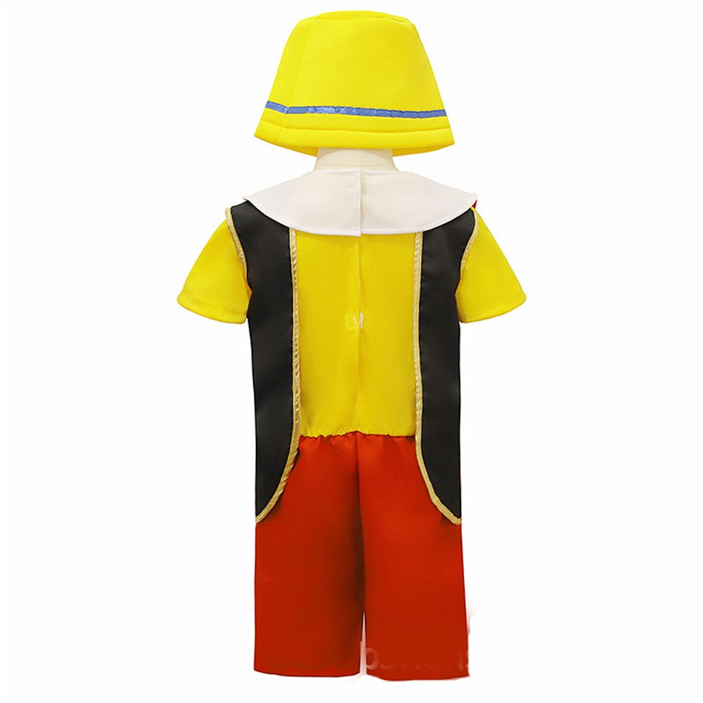 Halloween Funny Pinocchio Cosplay Costume Birthday Boys Girls Party Clothes Kids Cartoon Character Rolecosplay Costume With Nose