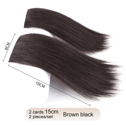 2 peças/conjunto de preenchimento capilar sintético, extensões de cabelo, peça de abertura e de reposição para topo, artefato de reposição