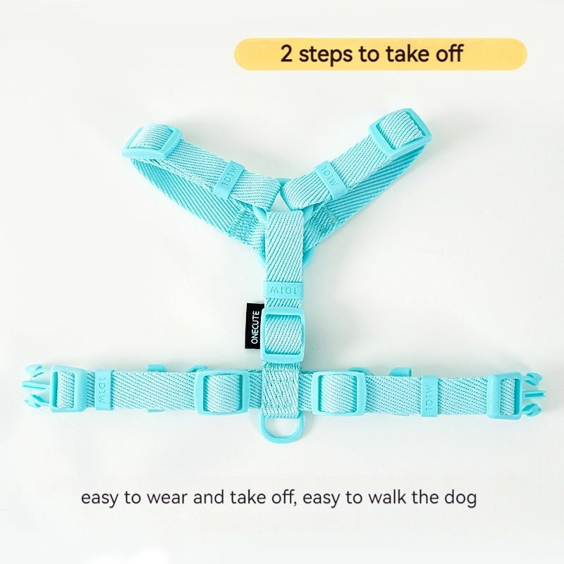 Conjunto de Coleira e Guia Ajustável para Cães Cor Macaron, Acessórios Reflexivos para Cães Pequenos para Filhotes e Gatos, Passeio com Animais de Estimação