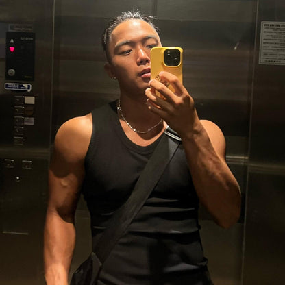 Men's vest solid color Breathable quick drying elastic sports vest men sleeveless undershirt fitness training running tank top