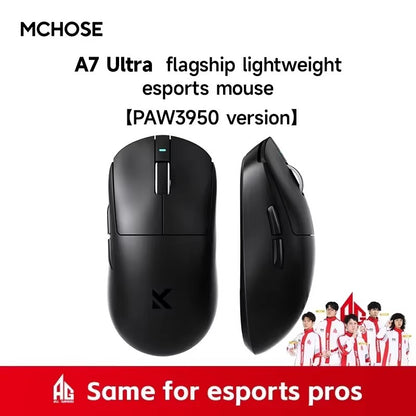 MCHOSE A7 Ultra Mouse Gamer Sem Fio Sensor de Alta Precisão Pixart3950 Design Leve Taxa de Polling de 8000Hz Chip Principal Realtek