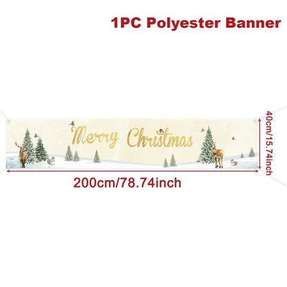 Christmas Outdoor Banner Merry Christmas Decorations For Home 2025 Outdoor Decor Xmas Navidad Noel Natal Happy New Year 2026