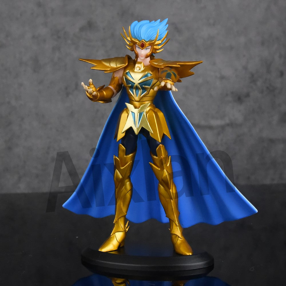 Aixlan 8 Peças Boneco Saint Seiya Kanon Hyoga 18CM Cavaleiro de Ouro PVC Figura de Ação Brinquedo Anime Presente de Aniversário Estatueta Colecionável
