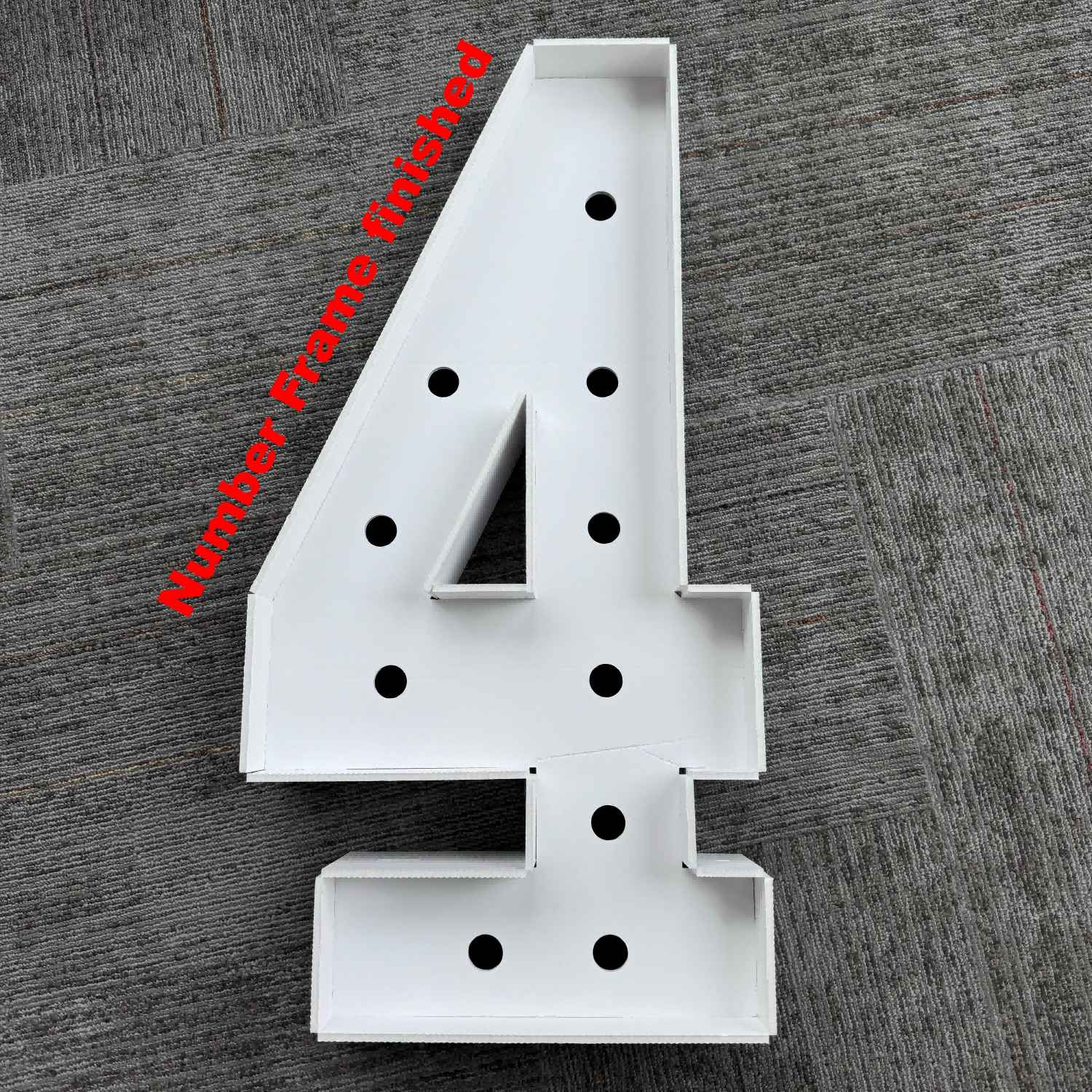 1/2 Pc 73cm/28.7inch Light Up Digital Marquee Frame White Lights KT Board Number 0-9 KT Board With Bracket Party Decorative