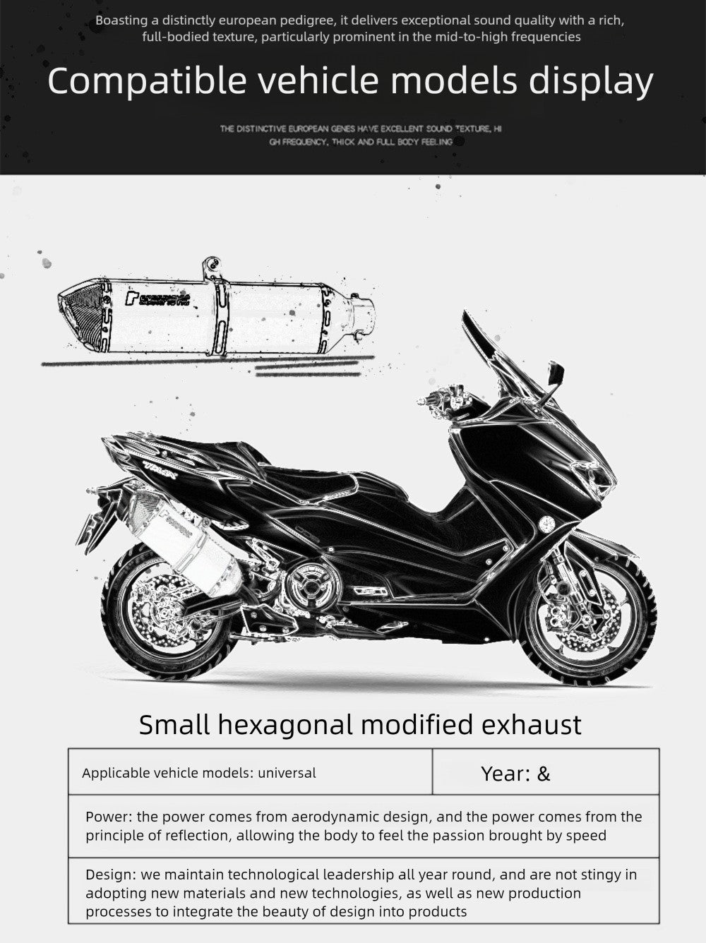 Universal Motorcycle 51mm Exhaust Pipe Carbon Fiber Muffler Exhaust Pipe db Killer Length300mm/ 370mm/ 470mm Multicolour Exhaust