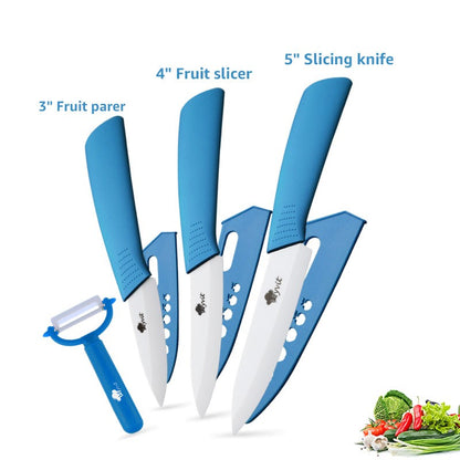 Conjunto de Facas de Cerâmica para Cozinha, 3 4 5 6 polegadas, Faca do Chef, Utilitária, para Fatiar, Cortar Frutas, Legumes, Comida de Bebê, para Descascar, Cabo Antiderrapante