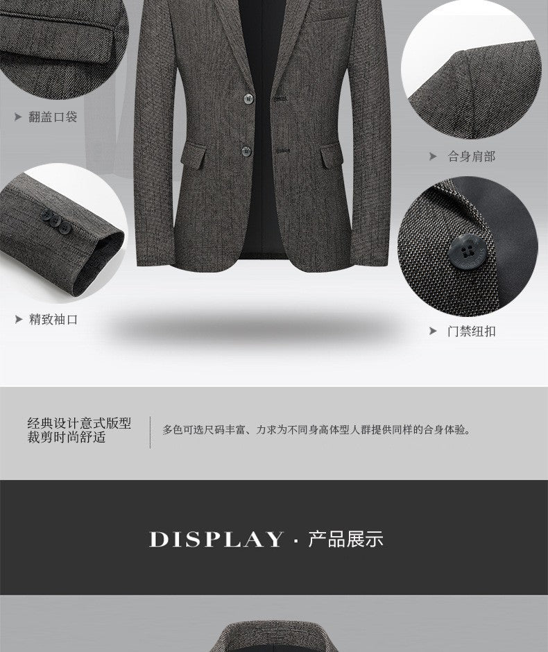 New autumn men business casual suits for middle-aged professionals Slim-fit single suit for men Father's style jacket and shirt