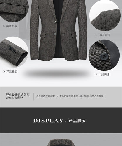 New autumn men business casual suits for middle-aged professionals Slim-fit single suit for men Father's style jacket and shirt