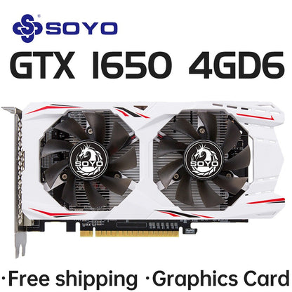 Placa de Vídeo para Jogos SOYO Nova NVIDIA GeForce GTX 1650 4GB GDDR6 128 Bit GPU Desktop para Componentes de PC Computador
