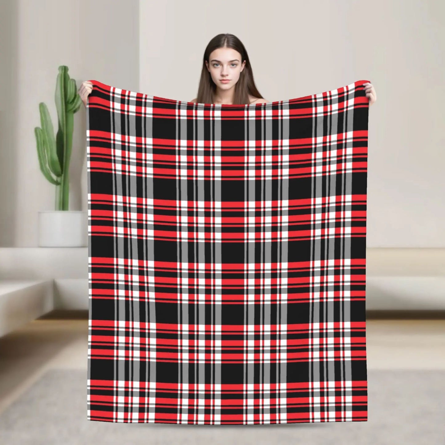 Manta Leve Xadrez Tartan Stewart Fina Perfeita para Cama Sofá Primavera Presente de Natal