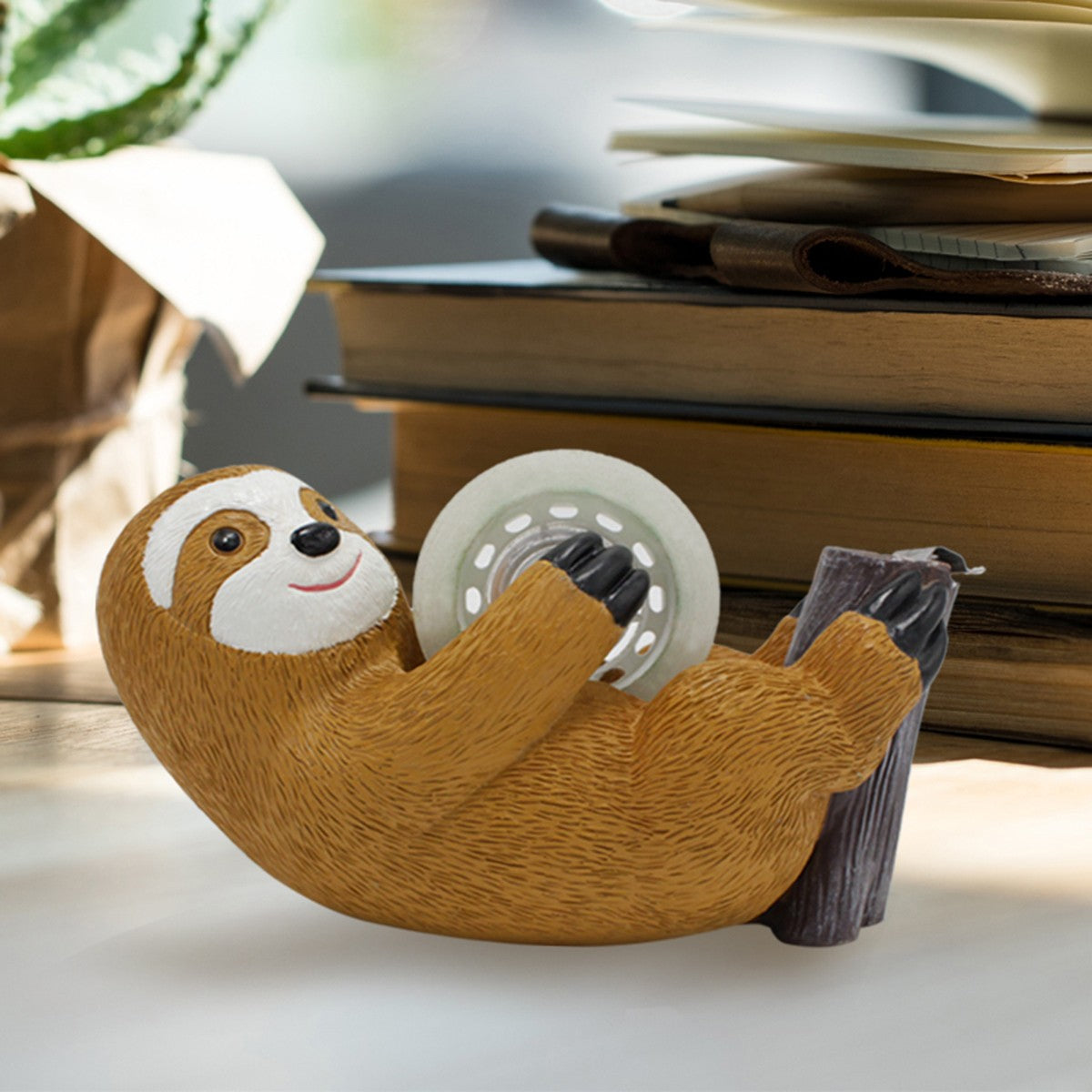 1pc sloth tape holder, creative animal home and office supplies, cute animal environment atmosphere ornaments, holiday gifts