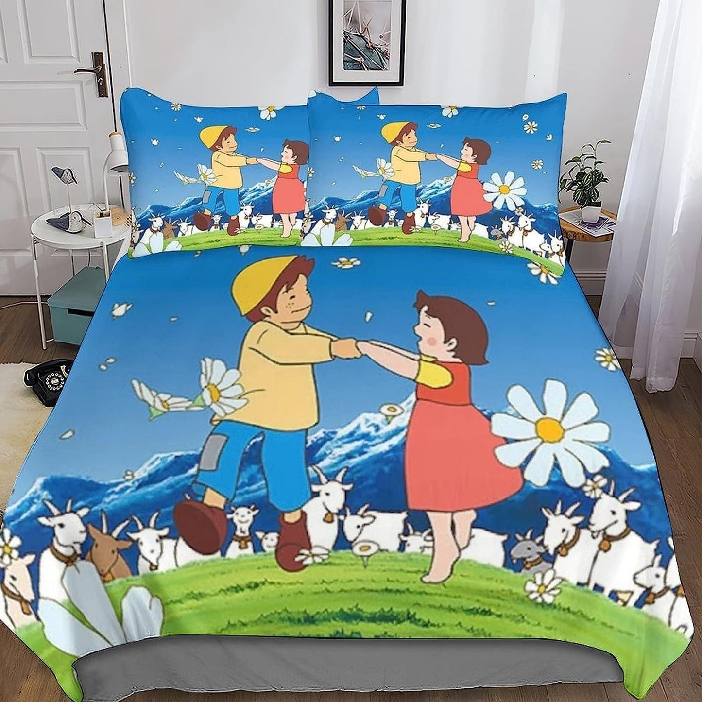 Heidi Bedding Set,Heidi The Girl From The Alps Bedding,Heidi and Family Duvet Cover Set,Bedroom Decoration