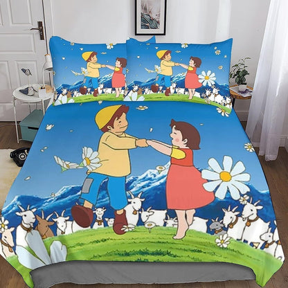 Heidi Bedding Set,Heidi The Girl From The Alps Bedding,Heidi and Family Duvet Cover Set,Bedroom Decoration