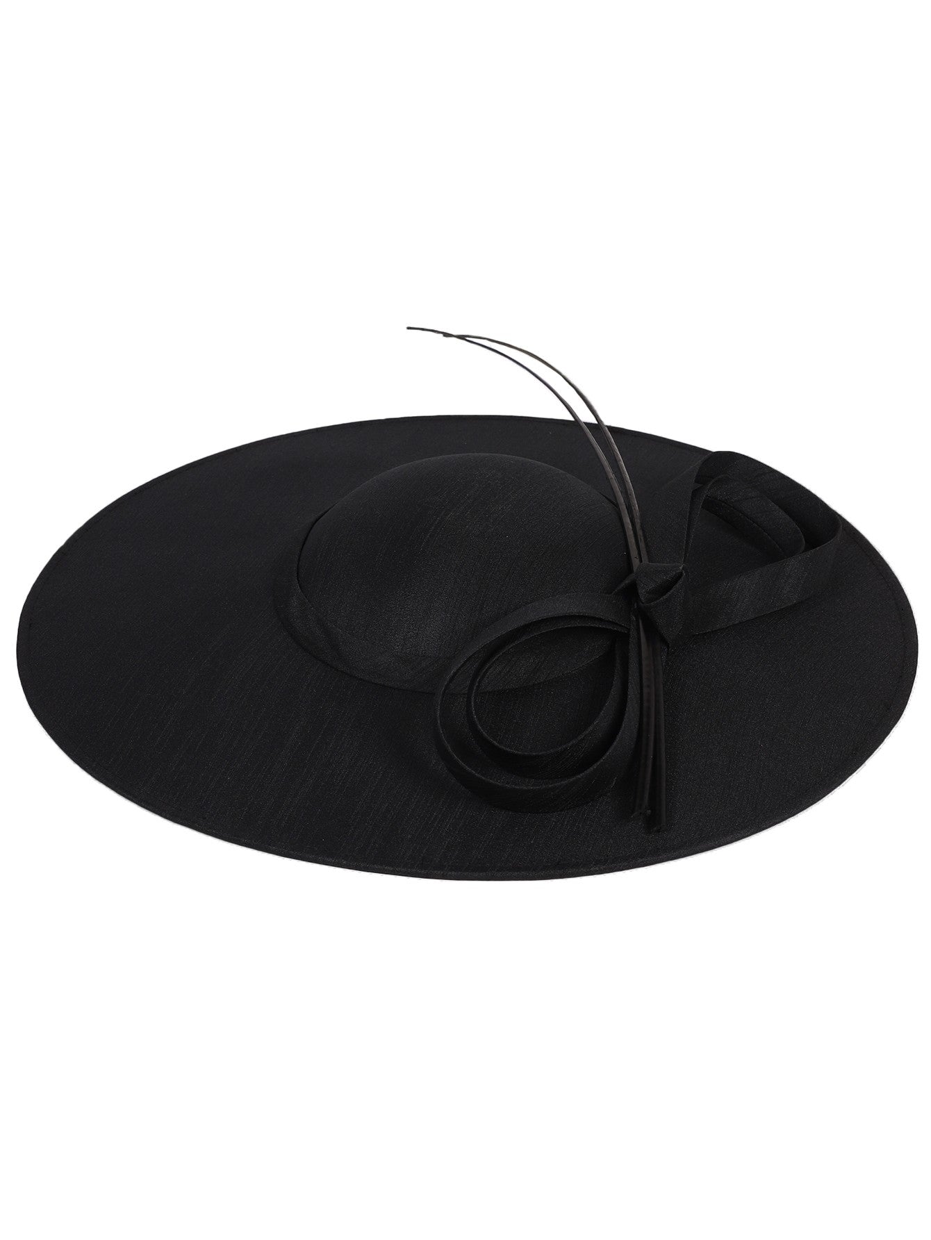 Sinamay Weddings Fascinators Hats For Women Ladies Large Big Brim Cocktail Church Tea Party Dress Fedoras Hat With Bow Feather