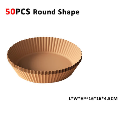 100pcs Air Fryer Paper Liners Disposable Non-Stick Parchment Paper Waterproof Oil-Proof Square Round Liners for Baking Roasting