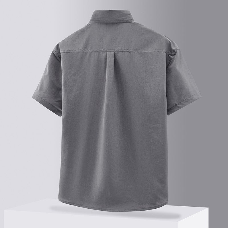 [USA Size] 100% Nylon For 2025 Summer Fashion Tops Blouses Mens Short Sleeves Oversize 5XL Cargo Military Shirts Casual Clothes