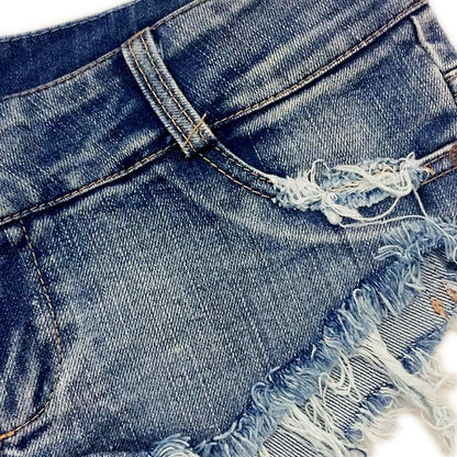 2025 Sexy Women's Jeans Denim Booty Shorts Clubwear Super Short Feminino Skinny Hole Low Waist Short