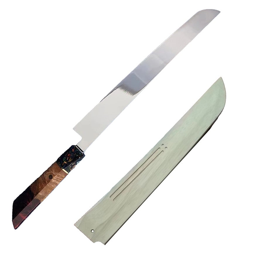 Faca de Sashimi Fio Único Sakimaru Cutelo de Chef Tynny para Fatiar Sushi Presunto Lâmina de Aço 10Cr15MoV Facas de Cozinha Feitas à Mão Messer