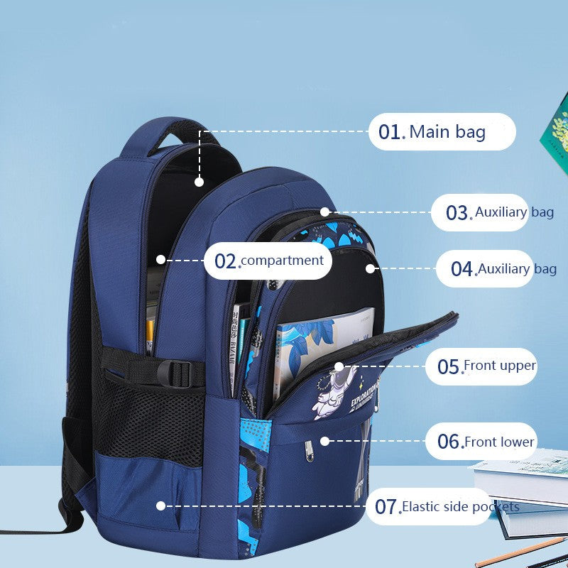 Mochilas Infantis para Crianças Mochilas Escolares para Meninos Mochila Escolar de Astronauta à Prova d'Água Mochila Primária Mochila Infantil