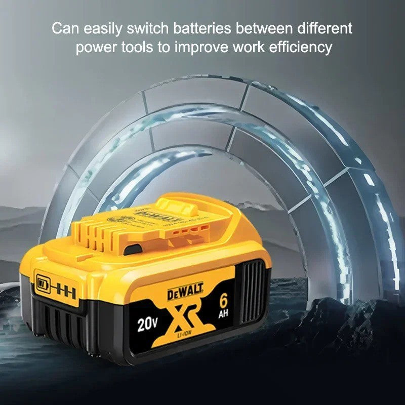 Bateria Dewalt 20V 100% Genuína, Bateria Recarregável de Íon de Lítio 2AH 5AH 6AH, Bateria de Substituição para Ferramentas Elétricas Dewalt DCB200