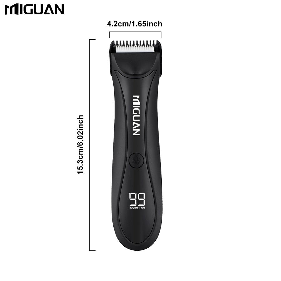 Electric Men's Body Groomer, Hair Clipper & Shaver with USB Charging Docking Station | Features Digital Display | Men's Grooming